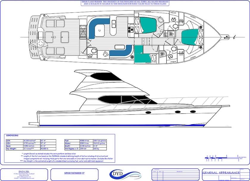 57 Sportsfishing Launch Plans Dibley Marine Yacht Design